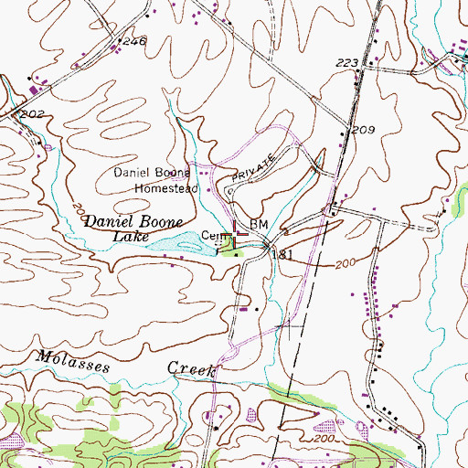 Topographic Map of Bertolet Sawmill, PA