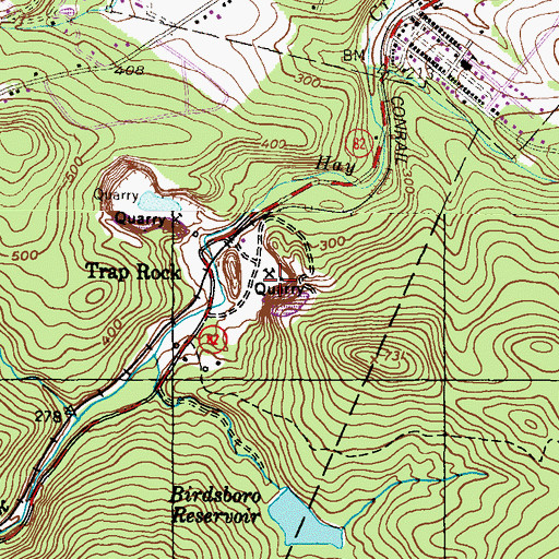 Topographic Map of Birdsboro Quarry, PA
