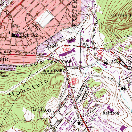 Topographic Map of Black Bear, PA