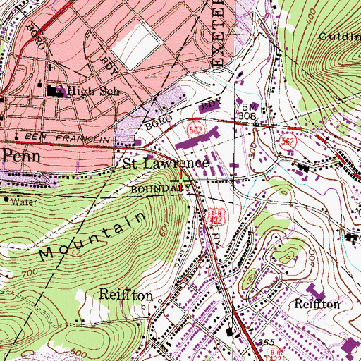 Topographic Map of Black Bear Hill, PA
