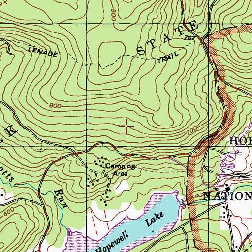 Topographic Map of Boone Trail, PA