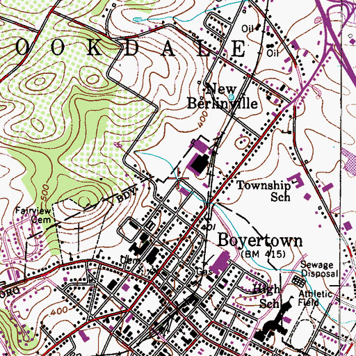 Topographic Map of Boyertown Area Multi-Service Office, PA