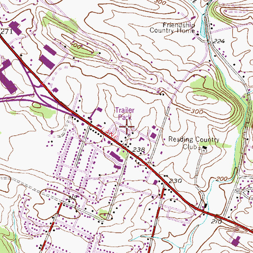 Topographic Map of Brice Village, PA