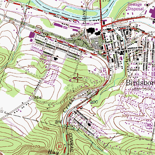 Topographic Map of Brooke Mansion, PA