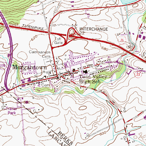 Topographic Map of Caernarvon Township Municipal Building, PA