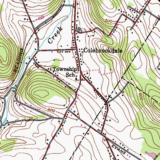 Topographic Map of Catacombs Church, PA