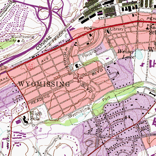 Topographic Map of Centennial Circle, PA