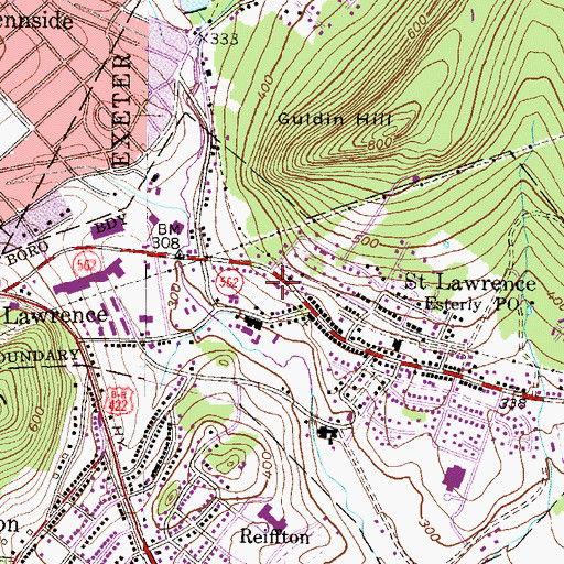 Topographic Map of Community United Church of Christ, PA