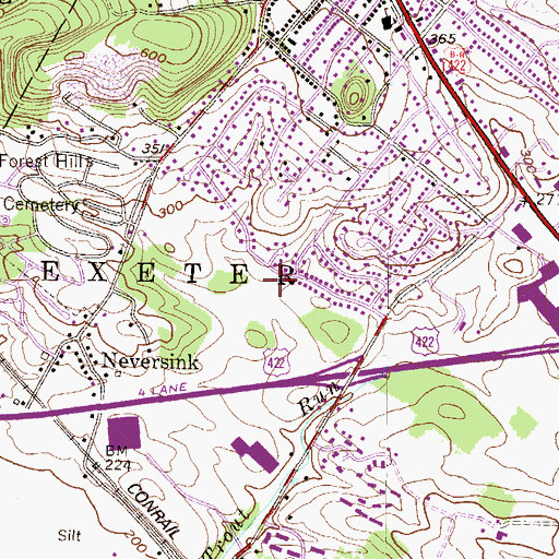 Topographic Map of Crestwood South, PA