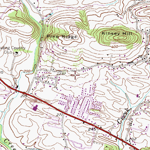 Topographic Map of Devon Green, PA