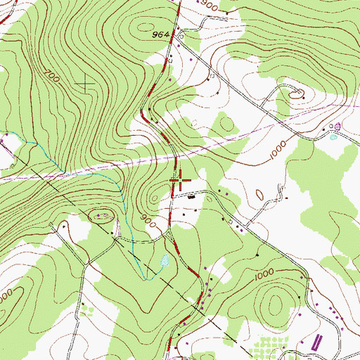 Topographic Map of District Township Municipal Building, PA