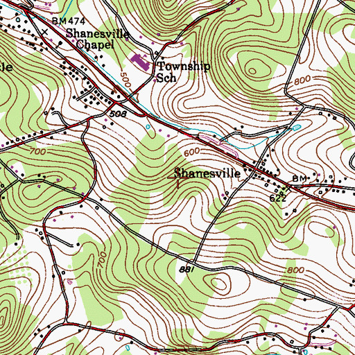 Topographic Map of Earl Municipal Park, PA