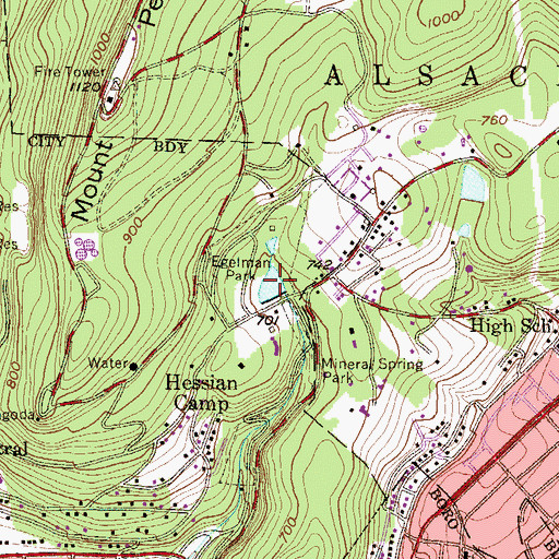 Topographic Map of Egelman Reservoir, PA