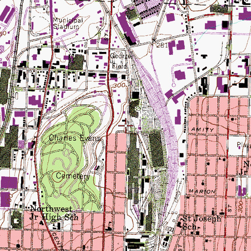 Topographic Map of Eighth and Amity Playground, PA