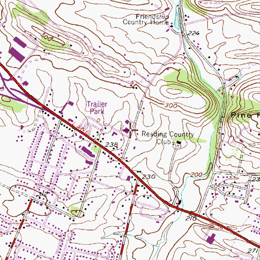 Topographic Map of Exeter Township Building, PA
