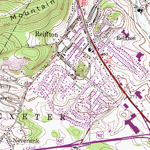 Topographic Map of Exeter Township Precinct 4, PA