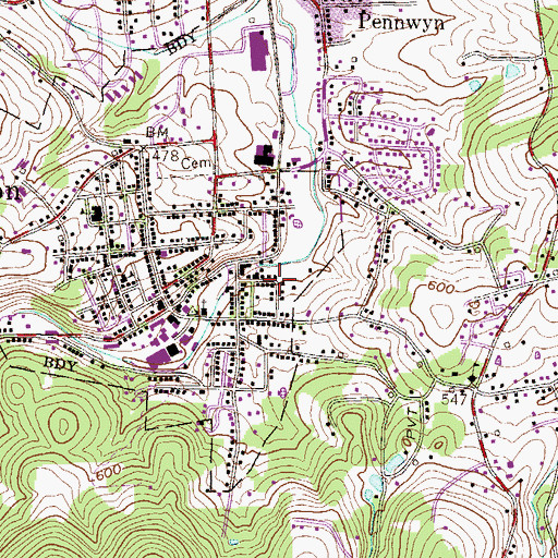 Topographic Map of Lakeside, PA
