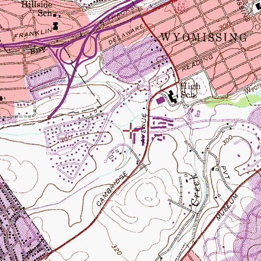 Topographic Map of Lauers Run Park, PA