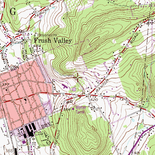 Topographic Map of Laureldale Municipal Park, PA