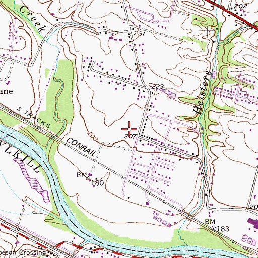 Topographic Map of Lincoln Corporate Center, PA