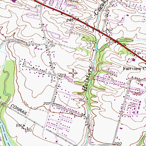 Topographic Map of Long Pond, PA