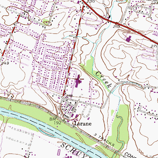 Topographic Map of Lorane Elementary School, PA