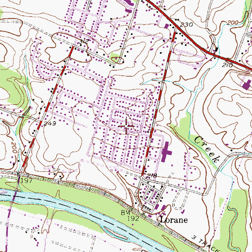 Topographic Map of Lorane Orchards, PA