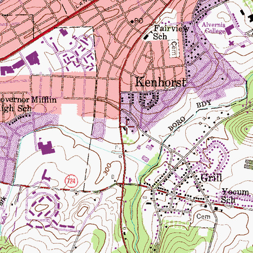 Topographic Map of One United Church of Christ, PA