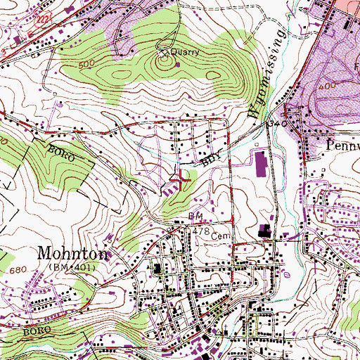Topographic Map of Park Terrace, PA