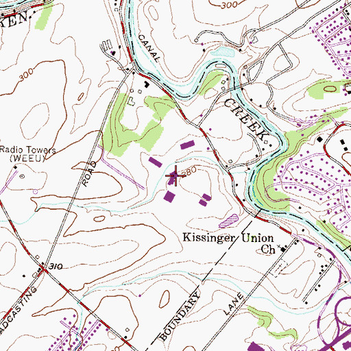 Topographic Map of Perkins Student Center, PA