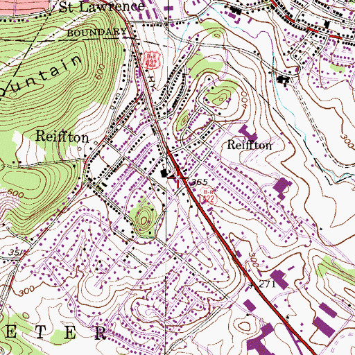 Topographic Map of Reformation Evangelical Lutheran Church, PA