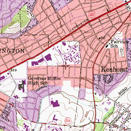 Topographic Map of Ridge Park, PA