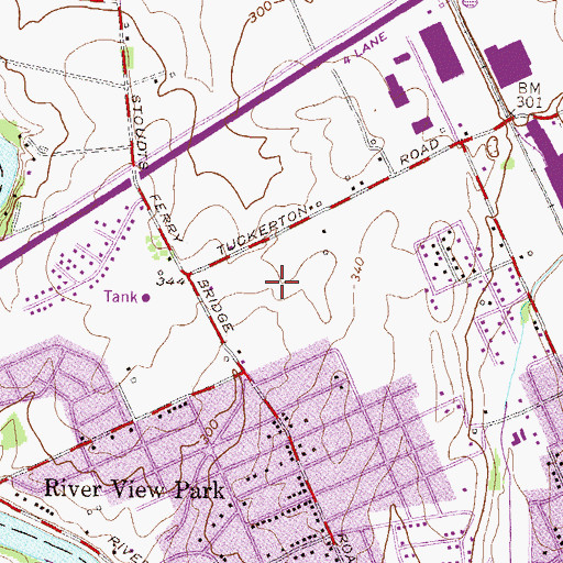 Topographic Map of Rivers Bend, PA