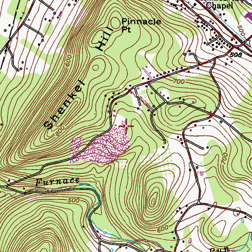 Topographic Map of Rolling Hills Landfill, PA