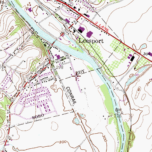 Topographic Map of Schuylkill Valley Community Library, PA