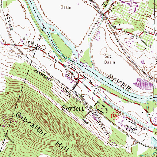 Topographic Map of Seyfert Wesleyan Church, PA