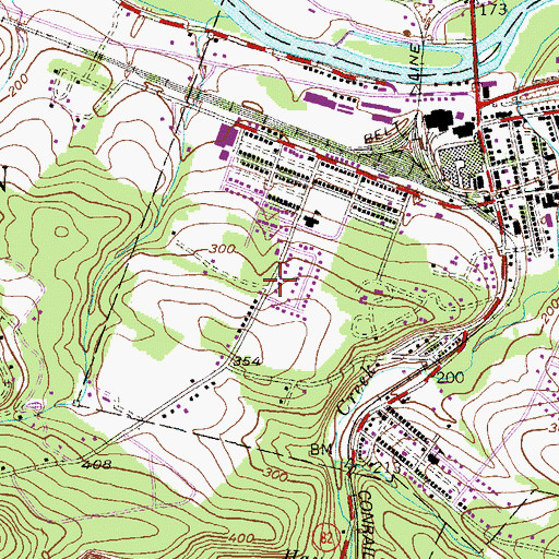 Topographic Map of Silvertown (historical), PA