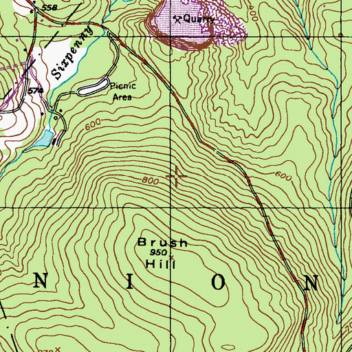 Topographic Map of Six Penny Trail, PA