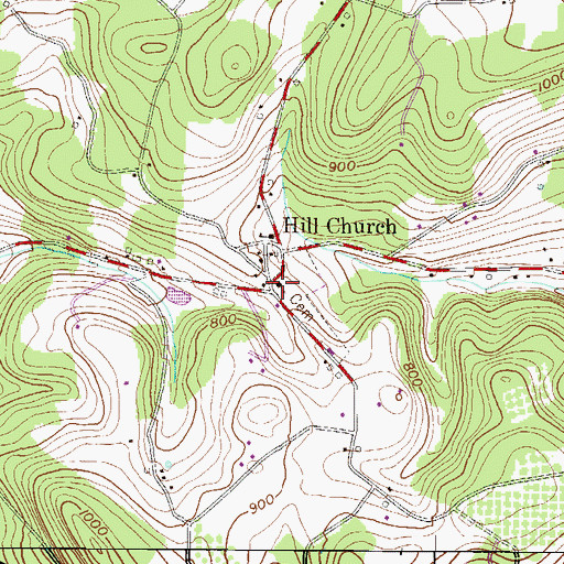 Topographic Map of Saint John-Hill United Church of Christ, PA