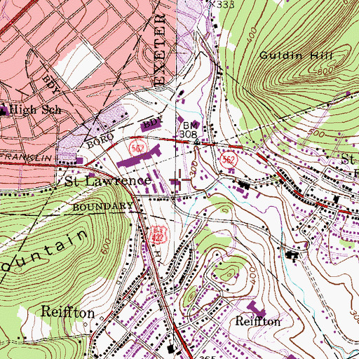 Topographic Map of Saint Lawrence Medical Associates Building, PA