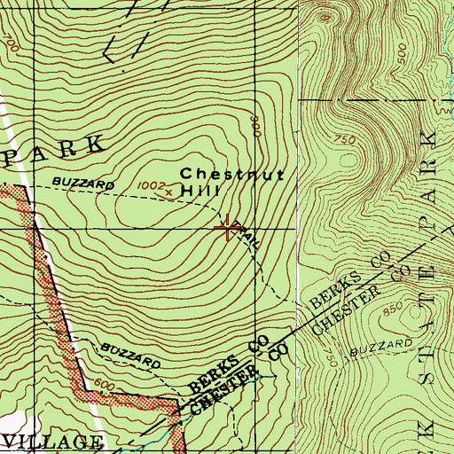 Topographic Map of Mill Creek Trail, PA