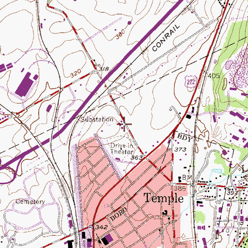 Topographic Map of Muhlenberg Township Municipal Building, PA