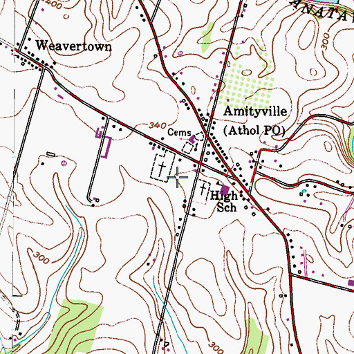 Topographic Map of Myron S. Wheeler Park, PA