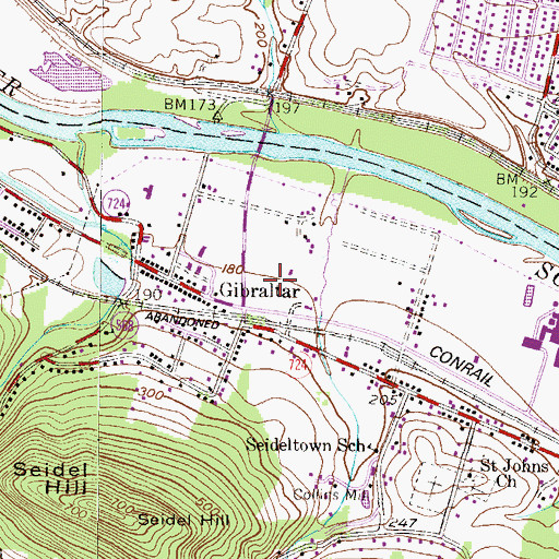 Topographic Map of Gibraltar Park, PA
