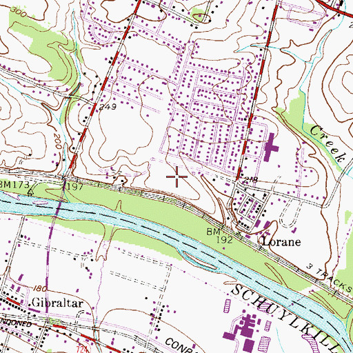 Topographic Map of Greenview, PA