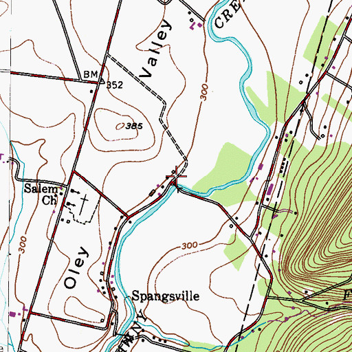 Topographic Map of Griesemers Mill, PA