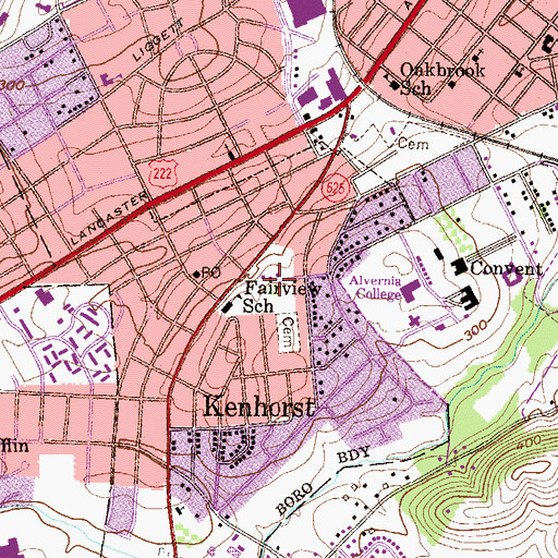 Topographic Map of Kenhorst Playground, PA