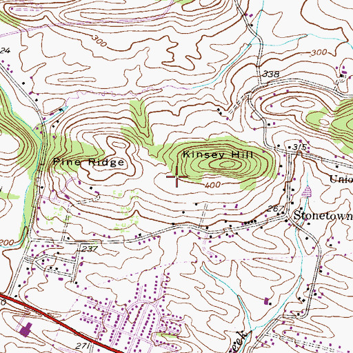 Topographic Map of Kinsey Hill, PA