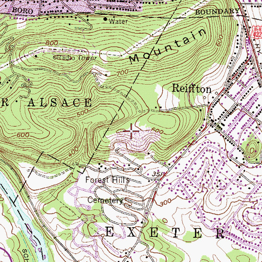 Topographic Map of Klapperthal Pavilion (historical), PA