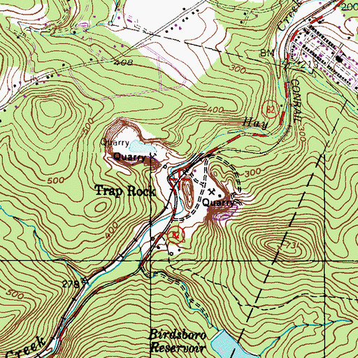 Topographic Map of Trap Rock, PA